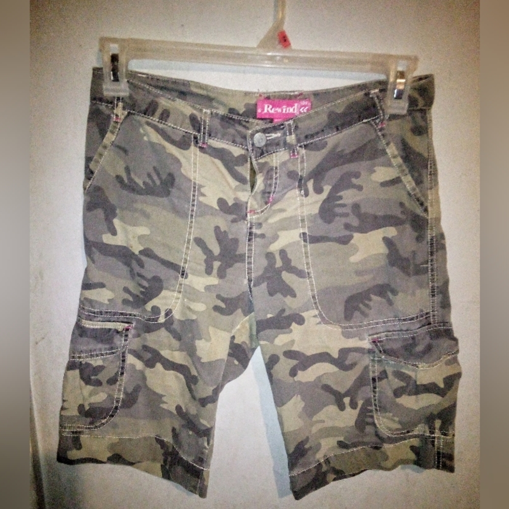 Camo cargo shorts by rewind size 16 girls